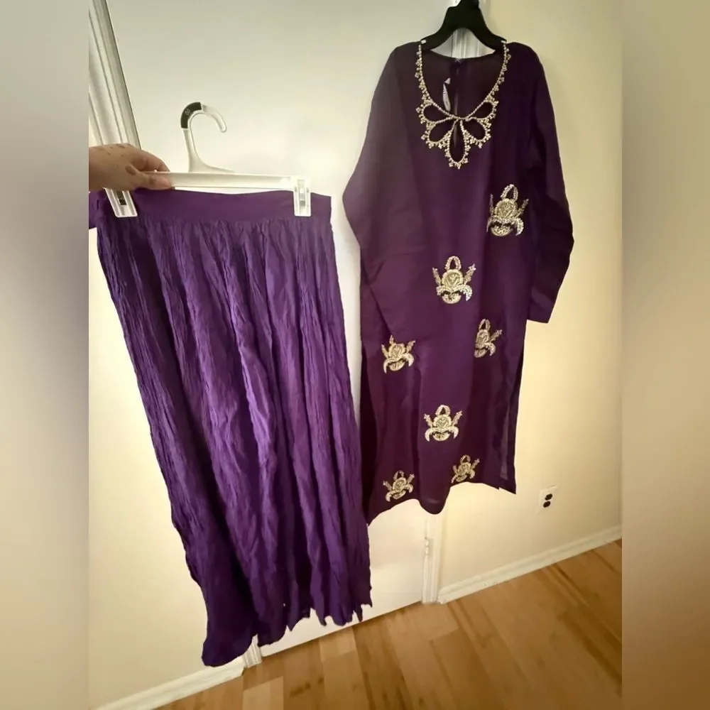VANYA PAKISTANI DESIGNER AUTHENTIC 3 PIECE FORMAL DRESS WITH SLEEVES_8